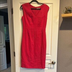 Eliza J Pink Sleeveless V-Neck Sheath Midi Dress